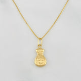 Set Cadena Veneciana + Dije Bolsa Dinero / 1.6 g / 45 cm Oro Amarillo 18K
