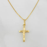 Set Cadena Veneciana + Dije Cruz Cristo / 1.55g / 45cm Oro Amarillo 18K