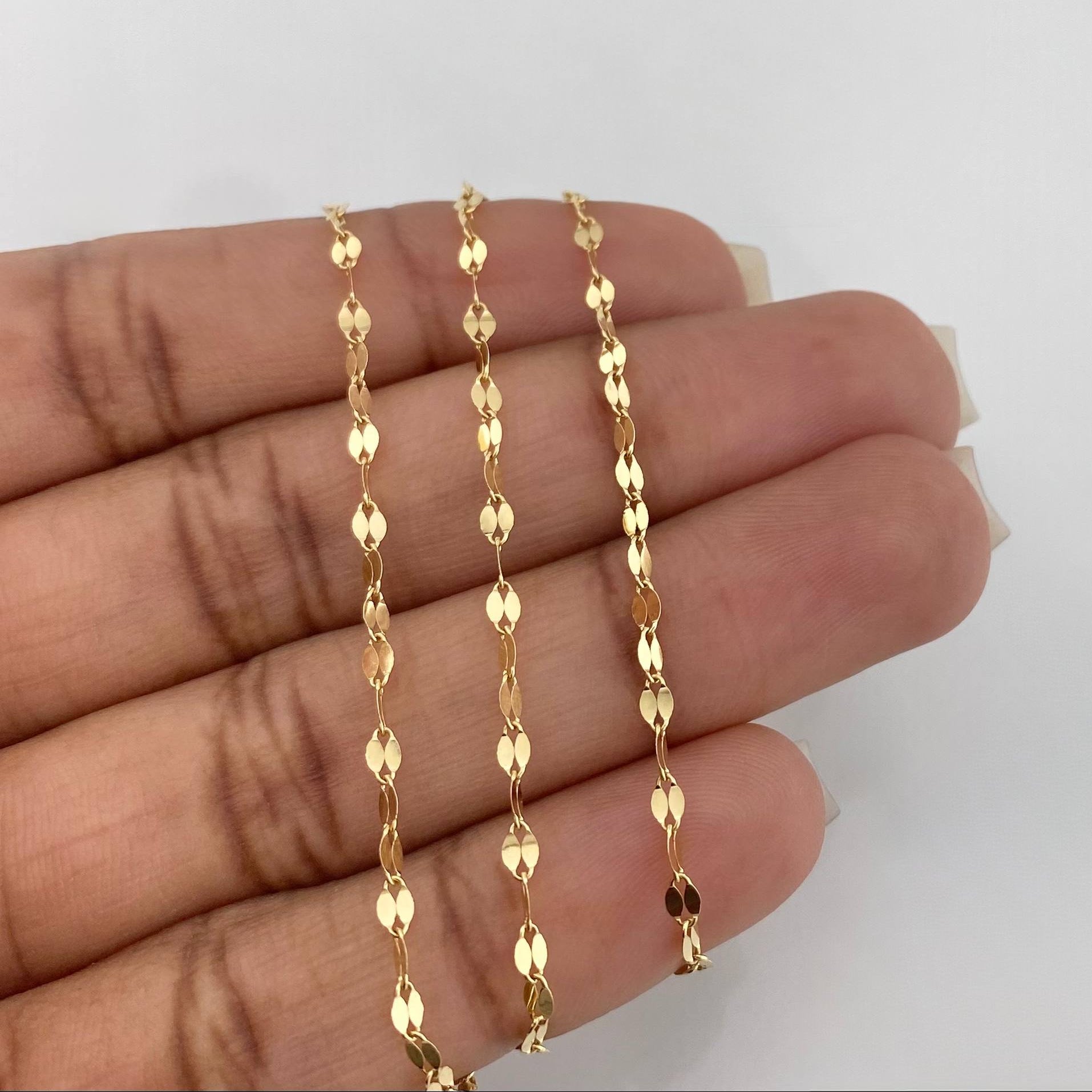 Set Cadena Flor Espejo + Dije San Benito / 1.8 g / 40 cm Oro Amarillo 18K
