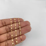 Set Cadena Flor Espejo + Dije Bolsa De Dinero / 1.7g / 40cm Oro Amarillo 18K