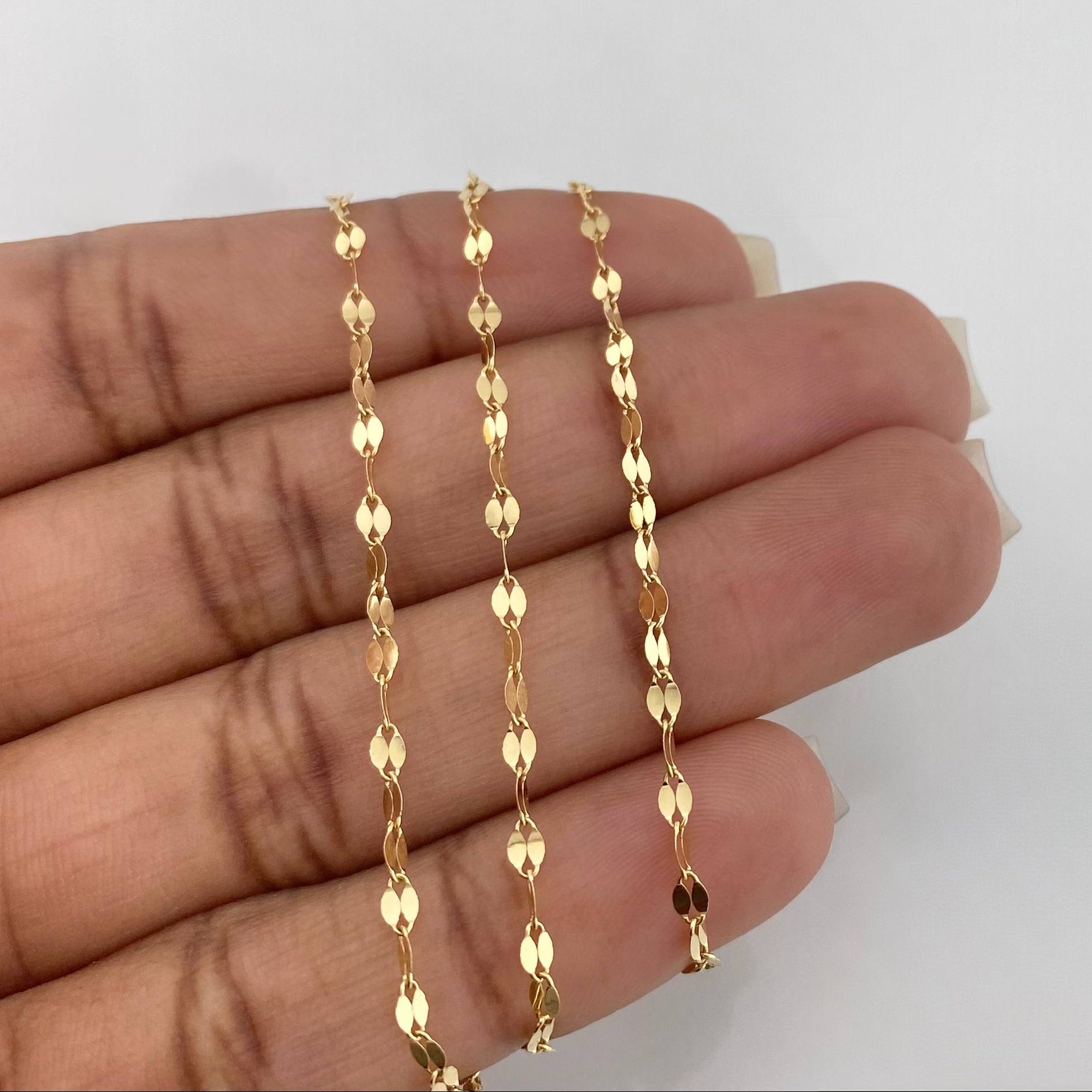 Set Cadena Flor Espejo + Dije Oso Ts / 1.25 g / 40 cm Oro Amarillo 18K