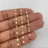 Set Cadena Flor Espejo + Dije Oso Ts / 1.25 g / 40 cm Oro Amarillo 18K