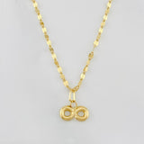 Set Cadena Flor Espejo + Dije Infinito / 1.35g / 40cm Oro Amarillo 18K