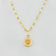 Set Cadena Flor Espejo + Dije Corona / 1.6g / 40cm Oro Amarillo 18K