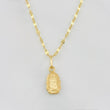Set Cadena Flor Espejo + Dije Virgen de Guadalupe / 1.45g / 40cm Oro Amarillo 18K
