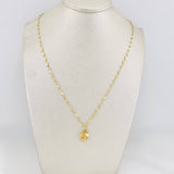 Set Cadena Flor Espejo + Dije Tres Gracias / 1.55g / 40cm Oro Amarillo 18K