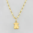 Set Cadena Flor Espejo + Dije Oso Ts / 1.25 g / 40 cm Oro Amarillo 18K