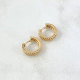 Candongas Texturizadas 3.85gr / 1.2cm / Oro Amarillo 18K