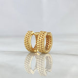 Candongas Texturizadas 3.85gr / 1.2cm / Oro Amarillo 18K