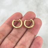 Candongas Texturizadas 3.85gr / 1.2cm / Oro Amarillo 18K