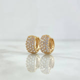 Candongas Tupidas 3gr / 1.1cm / Circones Blancos Oro Amarillo 18K