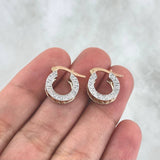 Candongas Tribal 4.85gr / 1.5cm / Dos Oros Blanco Rosa 18K