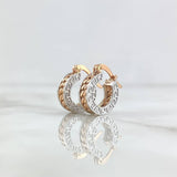 Candongas Tribal 4.85gr / 1.5cm / Dos Oros Blanco Rosa 18K