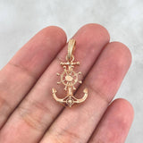 Dije Ancla Y Timón 2.05gr / 2.9cm / Oro Rosa 18K *