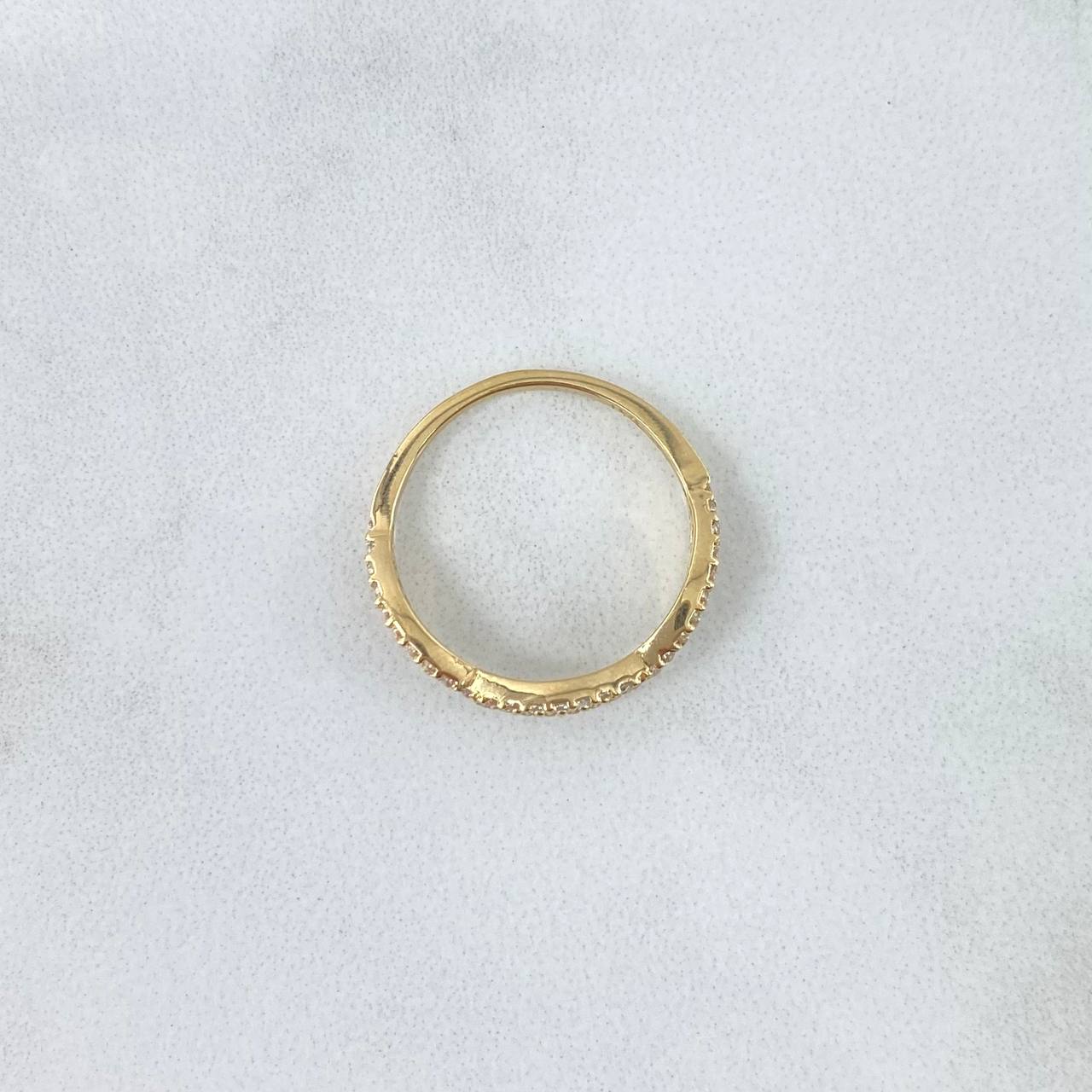 Anillo Infinito Triple 1.65gr / T5 / Circones Blancos Oro Amarillo 18K *