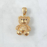 Dije Oso 8.1gr / 3.5cm / Circones Blancos Oro Amarillo 18K