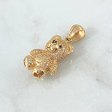 Dije Oso 8.1gr / 3.5cm / Circones Blancos Oro Amarillo 18K