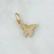 Dije Mariposa 0.7gr / 1.9cm / Circones Blancos Oro Amarillo 18K