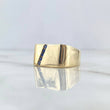 Anillo Sello Línea Intermedia Diagonal 8.6gr / T10 1/4 / Circones Azules Oro Amarillo 18K