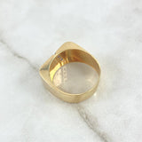 Anillo Sello Línea Intermedia Diagonal 8.6gr / T10 1/4 / Circones Azules Oro Amarillo 18K