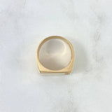 Anillo Sello Linea Vertical 7.6gr / T9 1/4 / Circones Verdes Oro Amarillo 18K