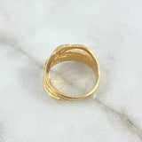 Anillo Lineas Intersectadas 5gr / T7 1/2 / Circones Blancos Oro Amarillo 18K
