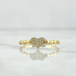 Anillo Corazon 1.55gr / T7 / Circones Blancos Oro Amarillo 18K