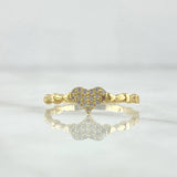 Anillo Corazon 1.55gr / T7 / Circones Blancos Oro Amarillo 18K