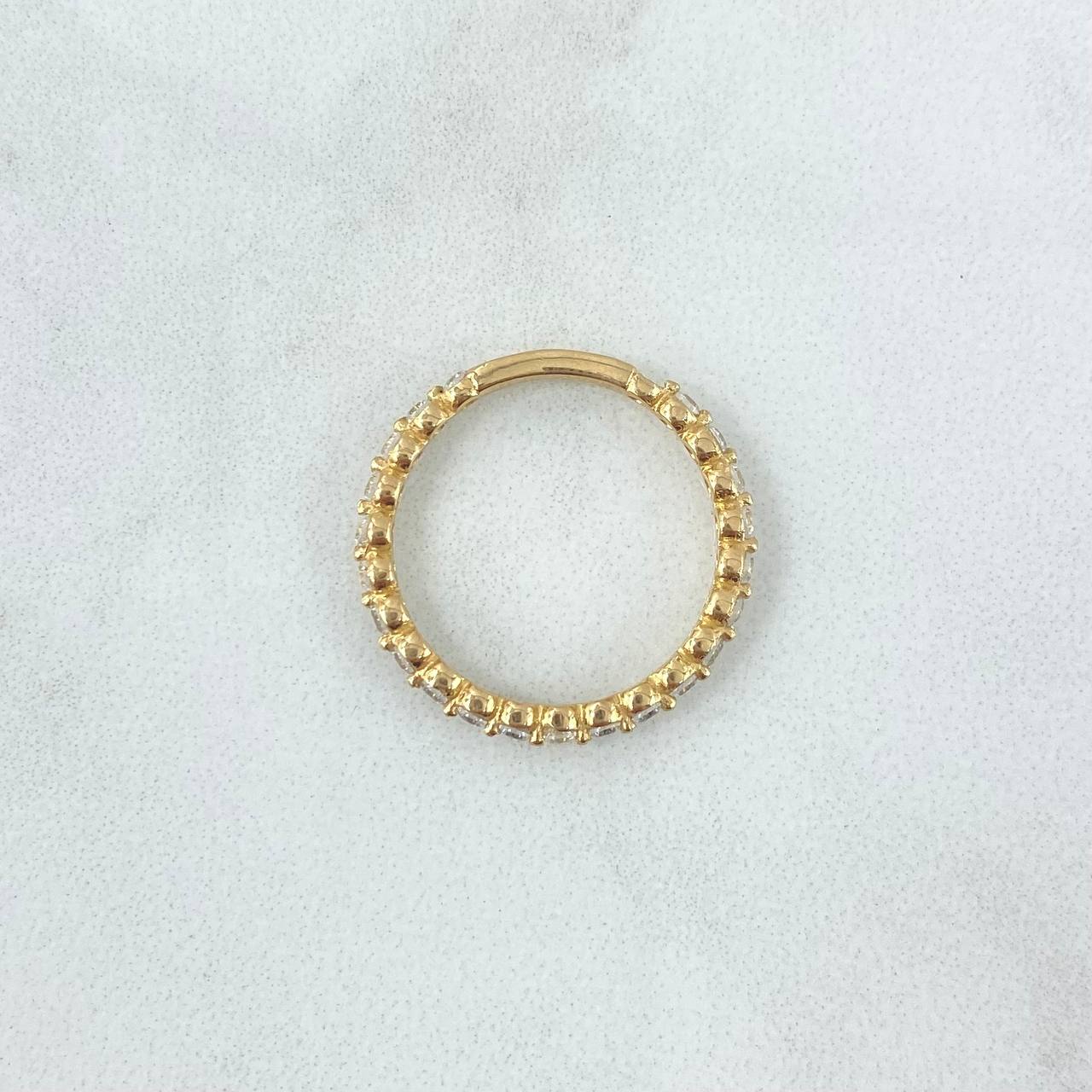 Anillo Churumbela Esferico 1.95gr / T6 1/2 / Circones Blancos Oro Amarillo 18K  ©