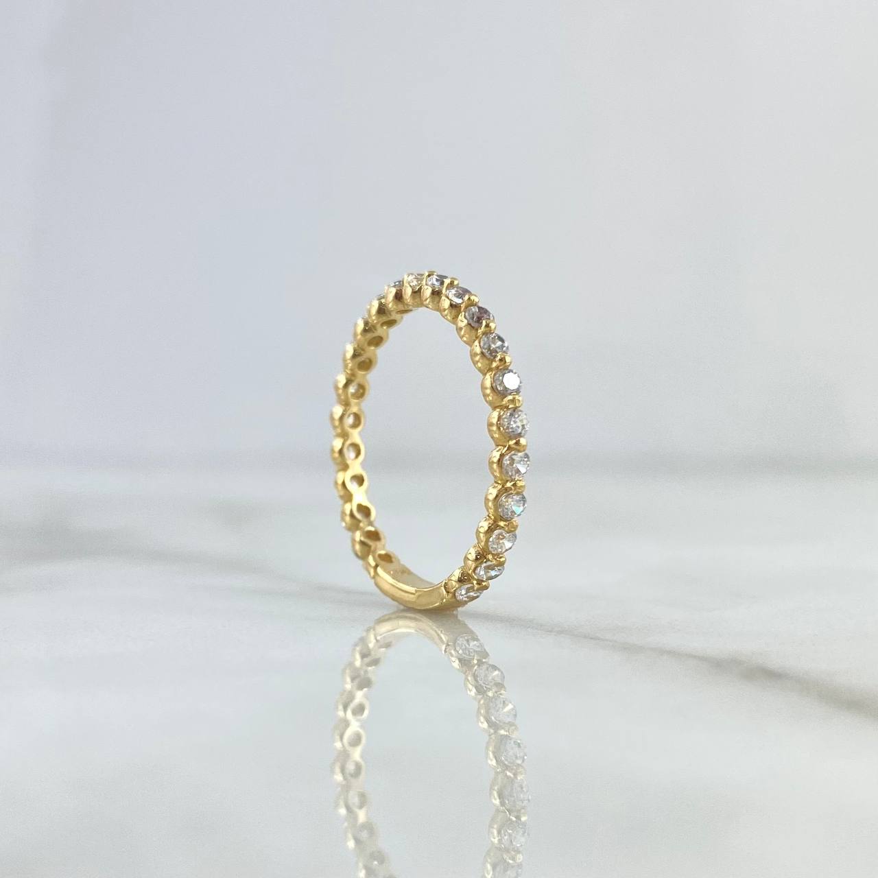 Anillo Churumbela Esferico 1.95gr / T6 1/2 / Circones Blancos Oro Amarillo 18K  ©