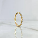 Anillo Churumbela Esferico 1.95gr / T6 1/2 / Circones Blancos Oro Amarillo 18K  ©