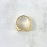 Anillo Sello Linea Vertical 8.2gr / T10 / Circones Blancos Oro Amarillo 18K  ©