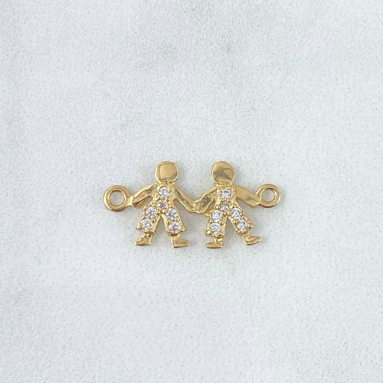 Herraje Niños 0.8gr / 2cm / Circones Blancos Oro Amarillo 18K