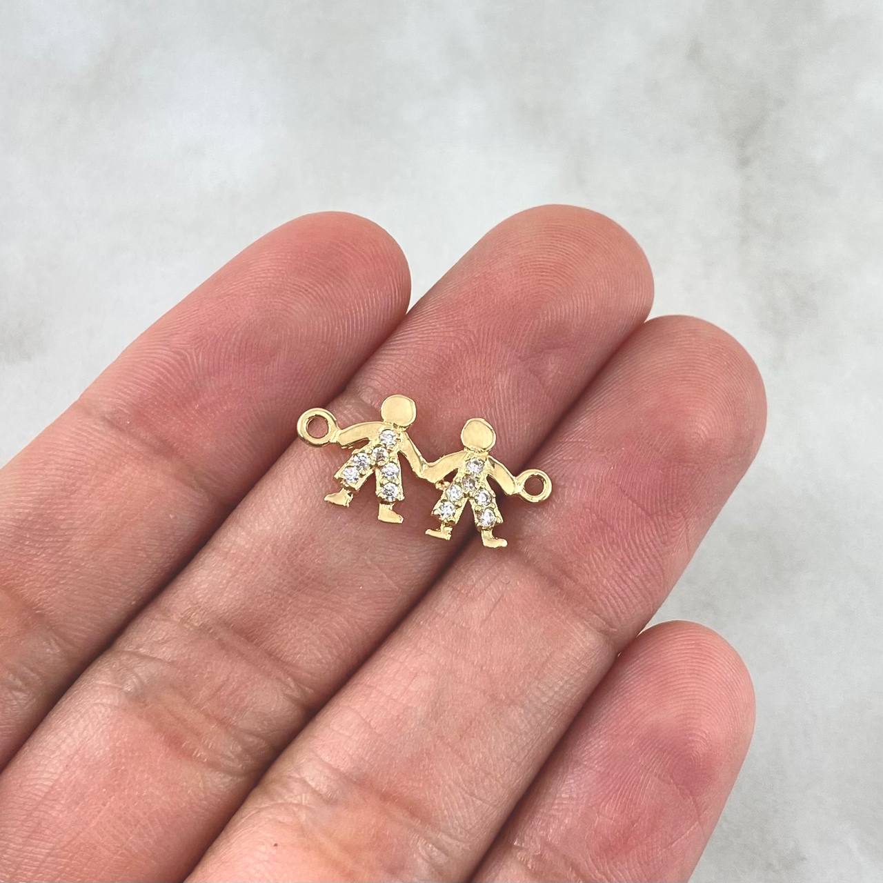 Herraje Niños 0.8gr / 2cm / Circones Blancos Oro Amarillo 18K