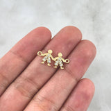 Herraje Niños 0.8gr / 2cm / Circones Blancos Oro Amarillo 18K