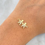 Herraje Niños 0.8gr / 2cm / Circones Blancos Oro Amarillo 18K