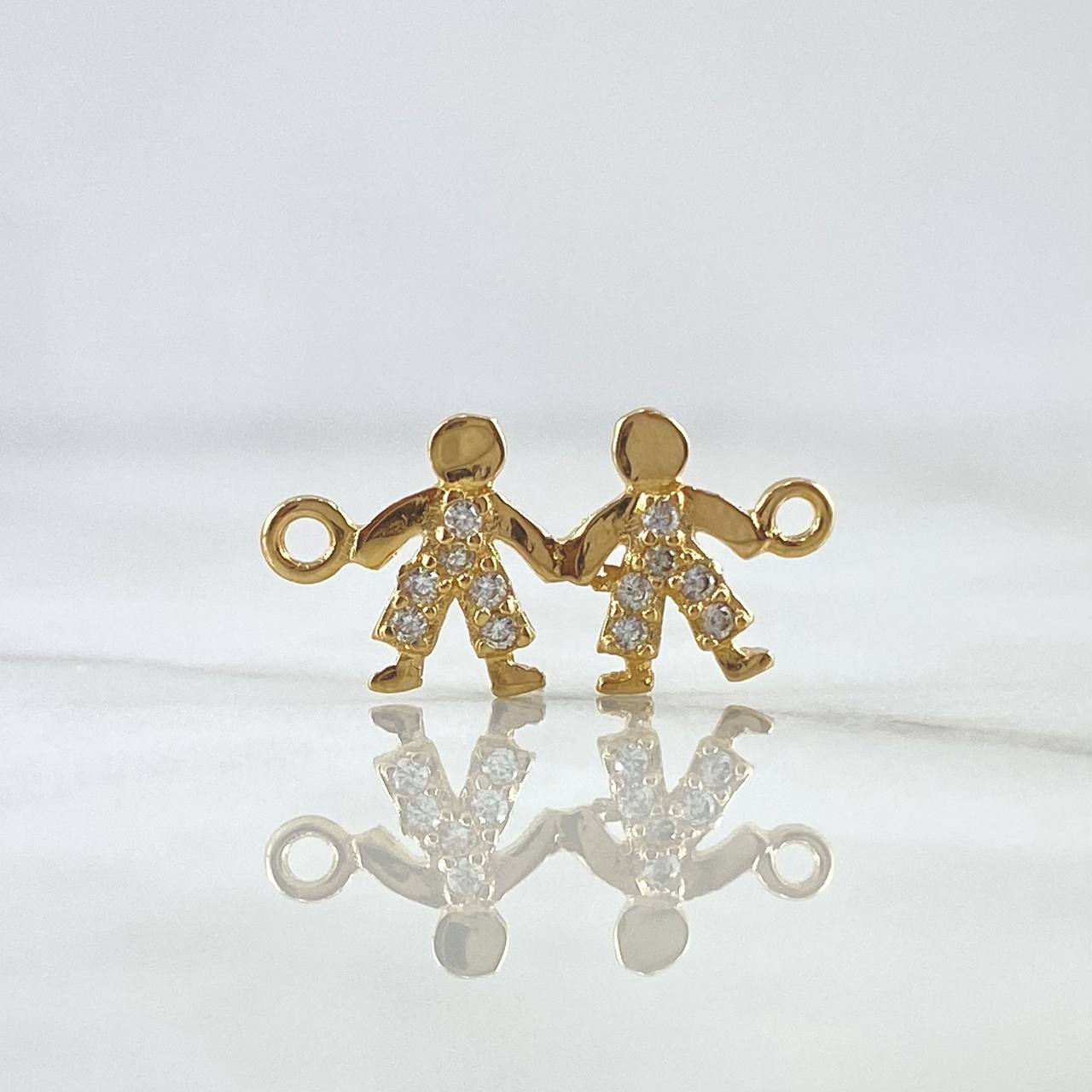 Herraje Niños 0.8gr / 2cm / Circones Blancos Oro Amarillo 18K