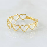 Anillo Corazones 1.15gr / T4 3/4 / Oro Amarillo 18K