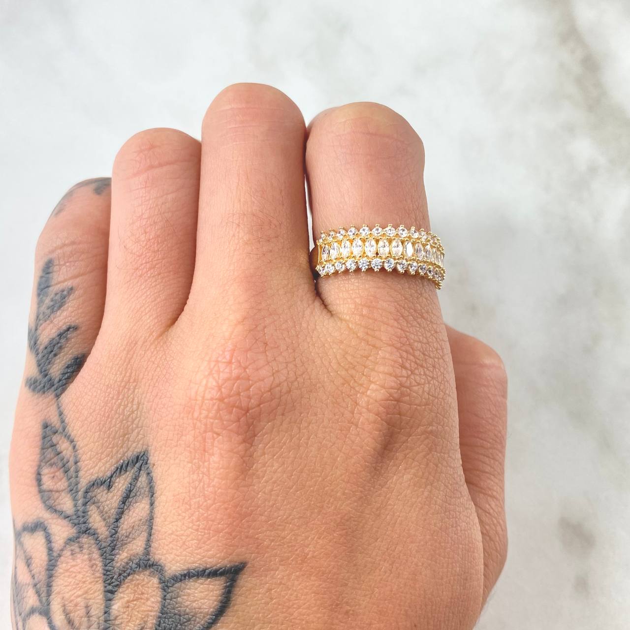 Anillo Churumbela Carril Tupido 4.5gr / T6 1/2 / Oro Amarillo 18K *