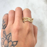 Anillo Hojas Entralazadas 4.3gr / T8 3/4 / Oro Amarillo 18K *