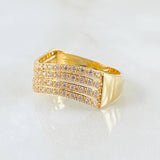 Anillo Ola Carriles 3.9gr / T9 / Oro Amarillo 18K *