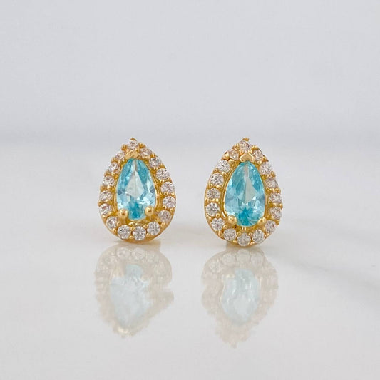 Topos Halo Lágrima 1.2g / 5.8mm Oro Amarillo 18K