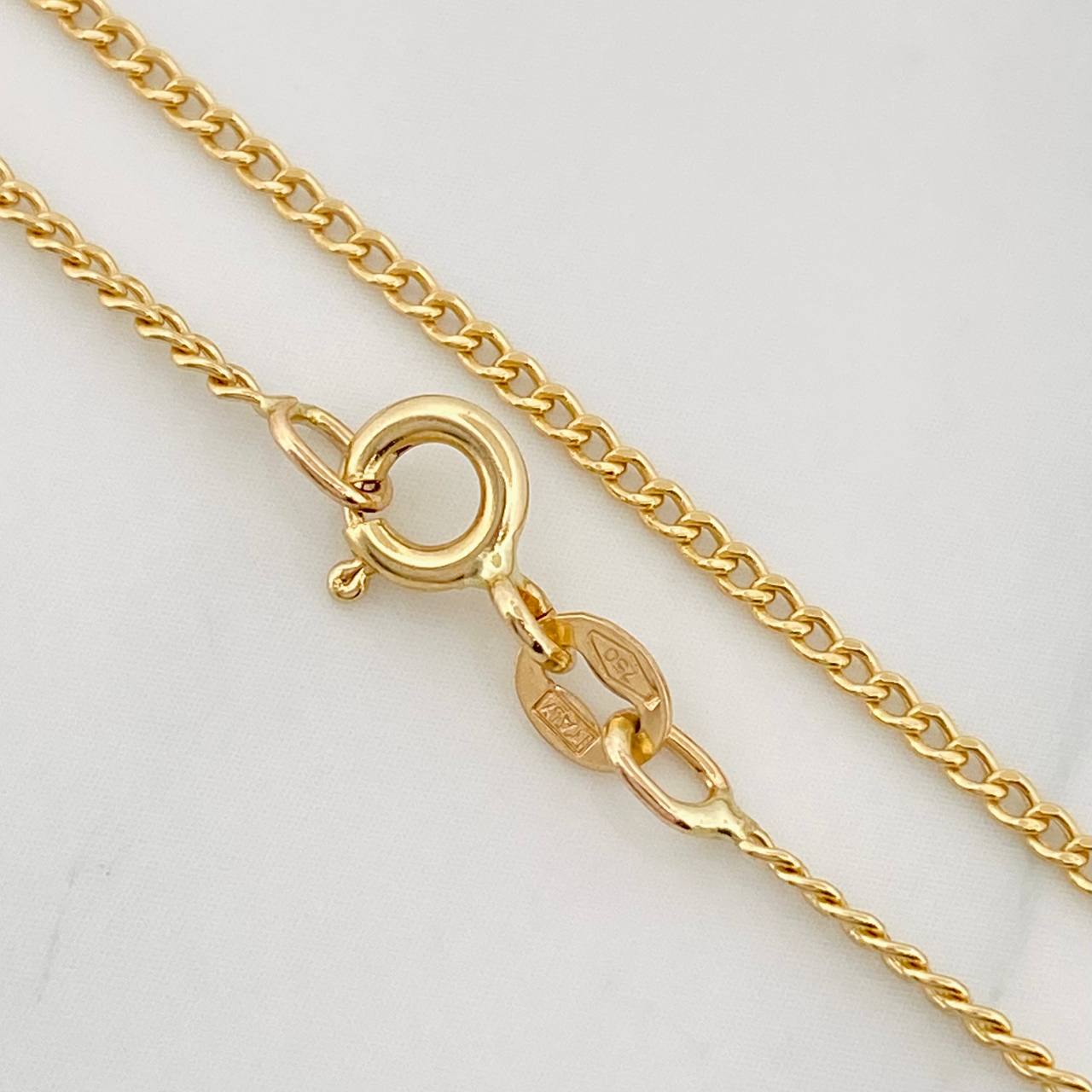 Cadena Mini Cubana 2g / 60cm / 1.4mm Oro Amarillo 18K