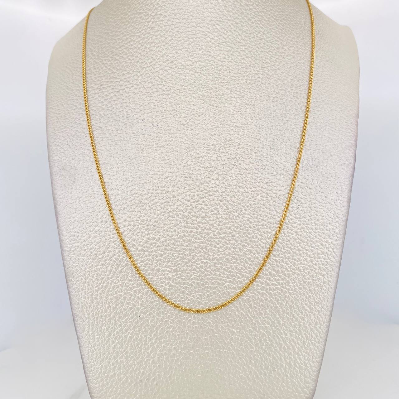 Cadena Mini Cubana 2g / 60cm / 1.4mm Oro Amarillo 18K