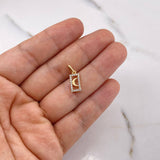 Dije Luna 0.95gr / 1.8cm / Circones Blancos Oro Amarillo 18K #