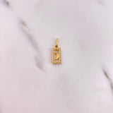 Dije Luna 0.95gr / 1.8cm / Circones Blancos Oro Amarillo 18K #