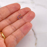 Dije Letra U 0.4gr / 0.8cm / Circones Colores Oro Rosa 18K $