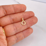 Dije Letra O 0.6gr / 1.3cm / Liso Oro Amarillo 18K $