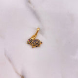 Dije Conejo 1.5gr / 2cm / Circones Fucsia Negros Oro Amarillo 18K #