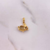 Dije Conejo 1.5gr / 2cm / Circones Fucsia Negros Oro Amarillo 18K #